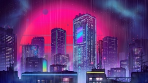 Synthwave, Scifi, City, Artist, Artwork, Digital Art, Artstation, 4K wallpaper