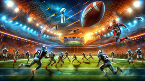 NFL, Super Bowl, Soccer field, Stadium, AI art, 4K wallpaper