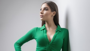 Girls, Green Dress, Model, 4K wallpaper