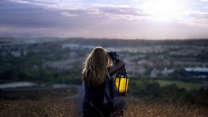 Blonde, Lantern, Girls, Model, 4K wallpaper
