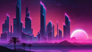 Synthwave, Neon, Retrowave, Artist, Artwork, Digital Art, 4K wallpaper