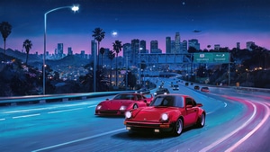 Porsche, Ferrari, Cars, Artist, Artwork, Digital Art, 4K wallpaper