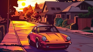 Porsche, Cars, Vintage, Artist, Artwork, Digital Art, 4K wallpaper