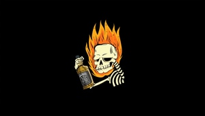 Skull, Dark, Black, Oled, Jack Daniels, Artist, Artwork, Digital Art, 4K wallpaper