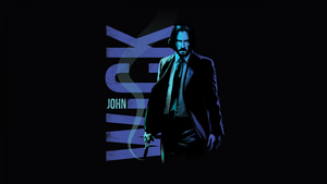 John Wick, AMOLED, Black background, Illustration, Keanu Reeves as John Wick, Baba Yaga, 4K wallpaper