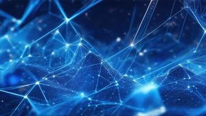 Connected dots, Futuristic, Blue background, Ultrawide, 4K wallpaper