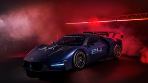 Maserati MCXtrema, Track cars, Race cars, Red background, Dark red, 4K wallpaper