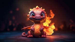 Dragon, Cute, Artist, Artwork, Digital Art, 4K wallpaper