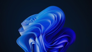 Windows 11, Bloom, Dark Mode, Blue abstract, Dark background, Dark blue, Vibrant, 4K wallpaper