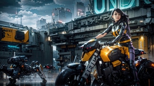 Scifi, Biker, Artist, Artwork, Digital Art, Artstation, 4K wallpaper