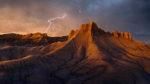 Utah, Nature, Mountains, Lightning, 4K wallpaper