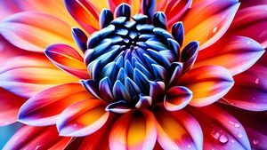 Dahlia flower, AI art, Vibrant, Macro, Elegant, 4K wallpaper