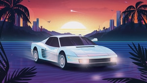Outrun, Retrowave, Artist, Artwork, Digital Art, Behance, 4K wallpaper
