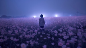 Anime Girl, Anime, Alone, Field, Artist, Artwork, Digital Art, 4K wallpaper