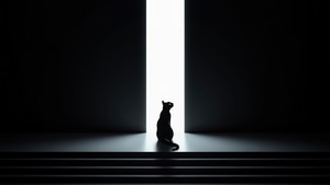 Cat, Dark, Black, Artist, Artwork, Digital Art, 4K wallpaper