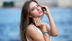 Blue Eyes, Girls, Model, 4K wallpaper