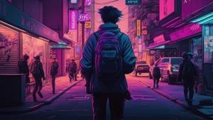 Alone, Artist, Artwork, Digital Art, Synthwave, 4K wallpaper