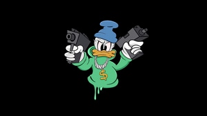 Donald Duck, Cartoons, Dark, Black, Oled, Artist, Artwork, Digital Art, 4K wallpaper