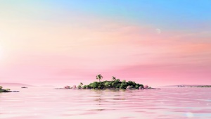 Tropical, Island, Aesthetic, Pink aesthetic, Palm trees, 4K wallpaper