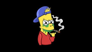 Bart Simpson, The Simpsons, Cartoons, Animated Tv Series, Dark, Black, Oled, Minimalism, Minimalist, 4K wallpaper