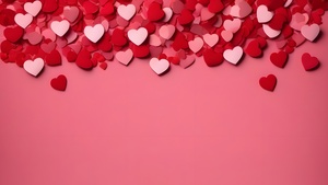 Red hearts, Pastel background, Pastel red, Red aesthetic, Love hearts, Ultrawide, 4K wallpaper