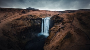 Waterfall, Mountains, Nature, 4K wallpaper
