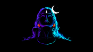 Adiyogi, Lord Shiva, Parameshwara, Mahadev, Hindu God, Parashiva, Black background, AMOLED, Third eye, Crescent Moon, Hinduism, Indian festival, 4K wallpaper