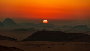 Sunset, Mountains, Nature, 4K wallpaper