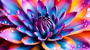 Gerbera Daisy, Vibrant, AI art, Dew Drops, Droplets, Colorful, 4K wallpaper