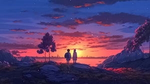 Anime Boy, Anime Girl, Anime, Sunset, Lake, Artist, Artwork, Digital Art, Deviantart, 4K wallpaper