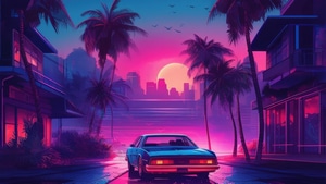 Synthwave, Artist, Artwork, Digital Art, 4K wallpaper