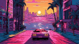 Outrun, Artist, Artwork, Digital Art, 4K wallpaper