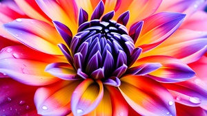 Vibrant, Dahlia flower, AI art, Bloom, 4K wallpaper