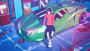 Lofi, Lamborghini, Anime Girl, Anime, Artist, Artwork, Digital Art, 4K wallpaper