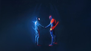 Spiderman 2099, Miguel O Hara, Spider Man Miles Morales, Spiderman, Superheroes, Artist, Artwork, Digital Art, 4K wallpaper