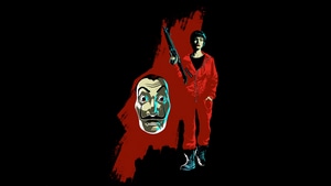 La Casa De Papel, Money Heist, Tv Shows, Dark, Black, Oled, Artwork, Artist, Artstation, Netflix, Ursula Corbero, 4K wallpaper