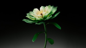 Dark background, AI art, Digital flower, 4K wallpaper