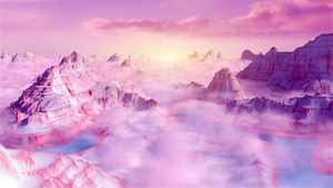 Landscape, Digital composition, Infrared, Pink clouds, Pink Hour, Mountains, 4K wallpaper