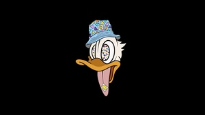 Donald Duck, Cartoons, Dark, Black, Oled, Artist, Artwork, Digital Art, 4K wallpaper