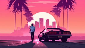 Gta, Synthwave, Games, Artist, Artwork, Digital Art, 4K wallpaper