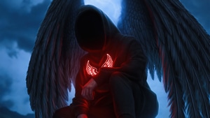 Hoodie, Wings, Dark, Artist, Artwork, Digital Art, 4K wallpaper