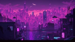 Buildings, Pink, Artist, Artwork, Digital Art, 4K wallpaper