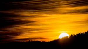 Sunset, Mountains, Nature, 4K wallpaper