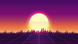Retrowave, Minimalism, Minimalist, Sunset, Artist, Artwork, Digital Art, 4K wallpaper