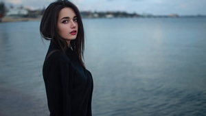 Black Dress, Girls, Model, 4K wallpaper