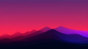 Mountains, Minimalism, Minimalist, Evening, Artist, Artwork, Digital Art, 4K wallpaper