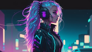 Headphones, Fantasy Girls, Artist, Artwork, Digital Art, 4K wallpaper