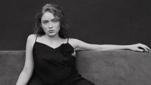 Sadie Sink, Celebrities, Girls, Photoshoot, Monochrome, Black And White, Black Dress, 4K wallpaper