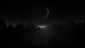 Landscape, Artist, Artwork, Digital Art, Dark, Moon, 4K wallpaper