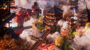 Chinese New Year, Dragon, Empire, Floating, 4K wallpaper